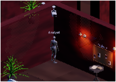 Pass 1 — full walls visible, player obscured